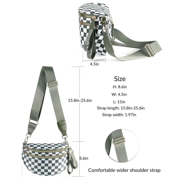 Emmafy Crossbody/ Fanny Pack Checkered Beige Bag - Picture 5 of 5